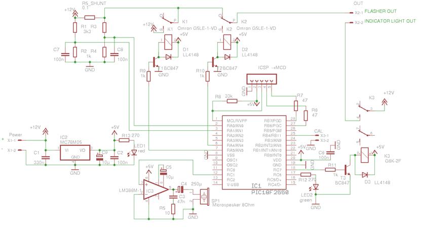 Car flasher relay schematic diagram